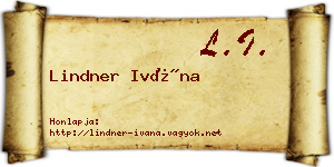 Lindner Ivána névjegykártya